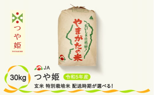 玄米 30kg 特別栽培米つや姫 令和5年産 2023年産 山形県尾花沢市産(ja