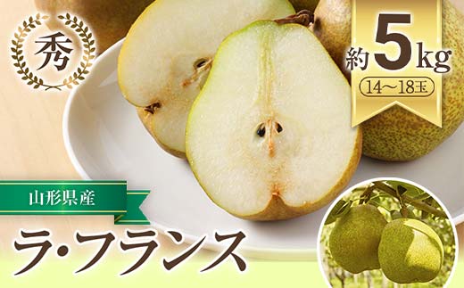 【令和8年産先行予約】 JA ラ・フランス 約5kg (14～18玉 秀) 《令和8年11月上旬～12月上旬発送》 『JA山形おきたま』 洋梨 果物 フルーツ 山形県 南陽市 [717-R8]