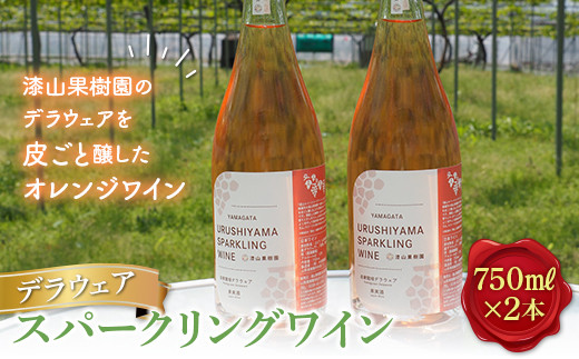 果樹園生まれの デラウェアスパークリングワイン 2本セット 『漆山果樹園』 山形県 南陽市 [1515]