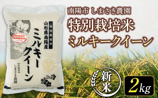 【令和6年産 新米 先行予約】 【米食味コンクール金賞受賞農園】 特別栽培米 ミルキークイーン 2kg 《令和6年10月中旬～発送》 『しまさき農園』 山形南陽産 米 白米 精米 ご飯 農家直送 山形県 南陽市 [1568-R6]