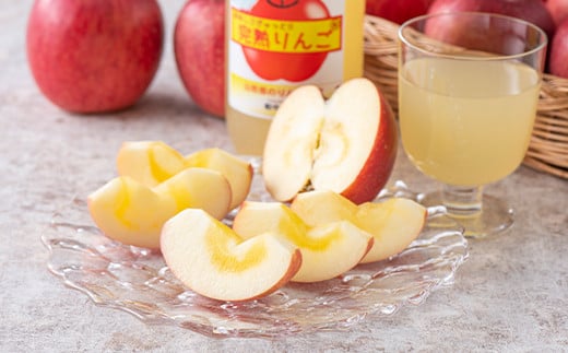 〈訳あり ちょっと規格外〉 雪んこ 完熟ふじりんご 約4kg ＆ ふじりんご ストレートジュース 1本 セット 《令和8年1月上旬～発送》 【全国りんご選手権銀賞】 『船中農園』 山形県 南陽市 [1404-1]