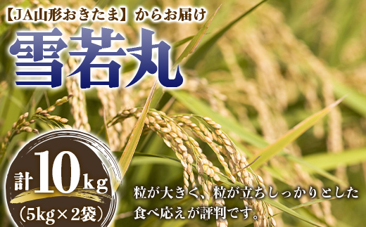 JA 雪若丸 10kg (5kg×2袋) 『JA山形おきたま』 米 精米 山形県 南陽市 [843]