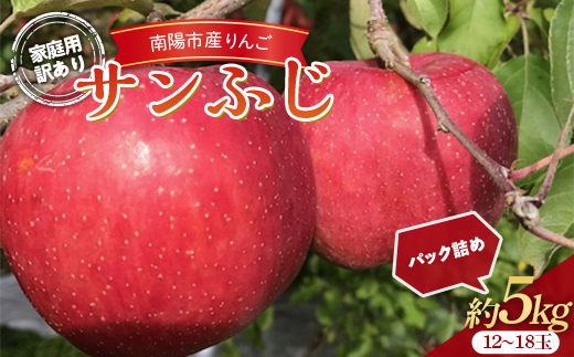 【令和8年産先行予約】 〈訳あり品 家庭用〉 りんご 「サンふじ」 約5kg (12～18玉) パック詰め 《令和8年11月中旬～発送》 『マルタニ農園』 リンゴ 山形県 南陽市 [2159]