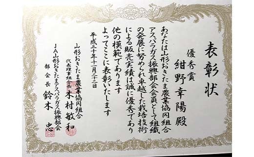 【令和7年産先行予約】 アスパラガス (春芽) 約1kg (2Lサイズ  約25～30本前後) 《令和7年5月～発送》 『生産者 紺野 幸陽』 グリーン 山形南陽産 山形県 南陽市 [2242]