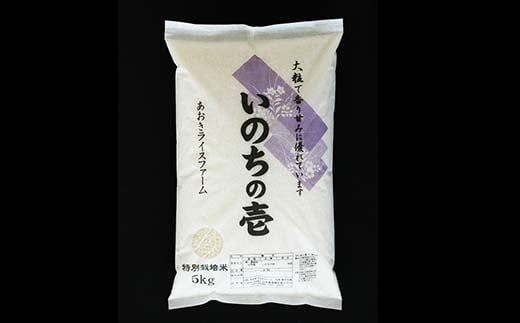 【令和7年産 新米 先行予約】 【金賞受賞農家】 特別栽培米 いのちの壱 5kg 《令和7年10月中旬～発送》 『あおきライスファーム』 山形南陽産 米 白米 精米 ご飯 農家直送 山形県 南陽市 [1548-RR7]