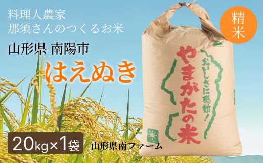 令和7年産 はえぬき (精米) 20kg×1袋 『山形県南ファーム』 米 白米 ご飯 農家直送 山形県 南陽市 [2565]
