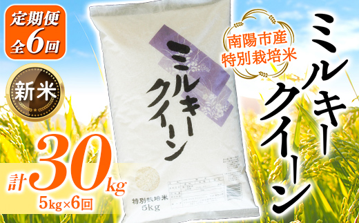 【令和8年産 新米 先行予約】 【金賞受賞農家】 《定期便6回》 特別栽培米 ミルキークイーン 5kg×6か月 《令和8年9月下旬～発送》 『あおきライスファーム』 [1614-R8]
