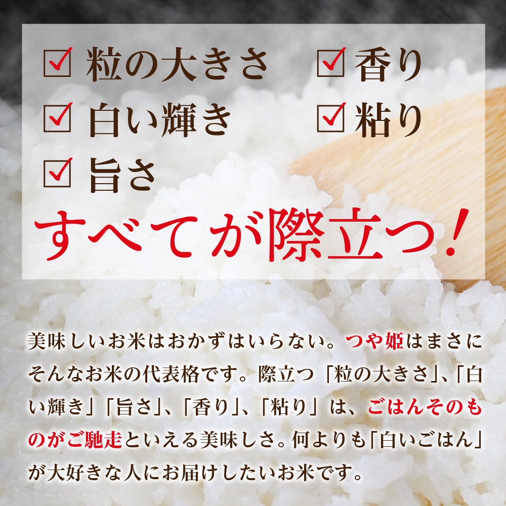 【令和6年産米】※2025年3月中旬スタート※ 特別栽培米 つや姫30kg（10kg×3ヶ月）定期便 山形県産 【米COMEかほく協同組合】