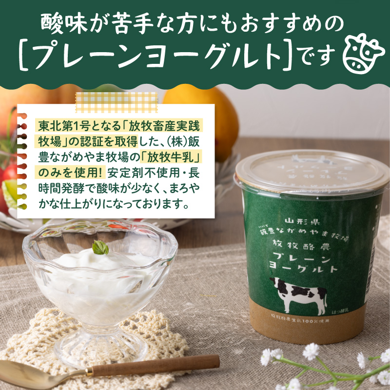 奥羽のむヨーグルト750ml × 1本と放牧酪農プレーン405g × 2個セット ka001-007m-004【奥羽乳業株式会社】（山形県 河北町 乳製品）