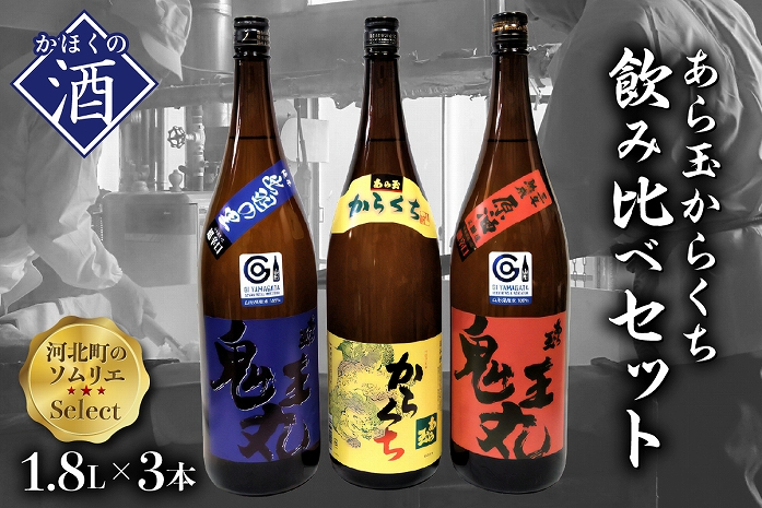 ソムリエ淳一セレクト あら玉 からくち一升瓶飲み比べ 3本セット（1800ml×3本）