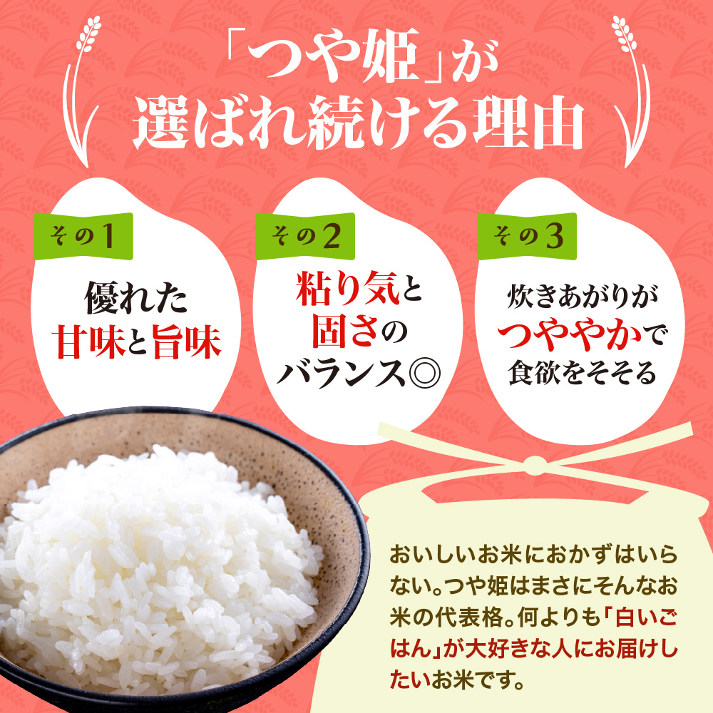 【令和8年産米】2027年2月中旬発送 特別栽培米 つや姫30kg（10kg×3ヶ月）隔月定期便 山形県産 【米comeかほく協同組合】 ka024-114d-r8-02062