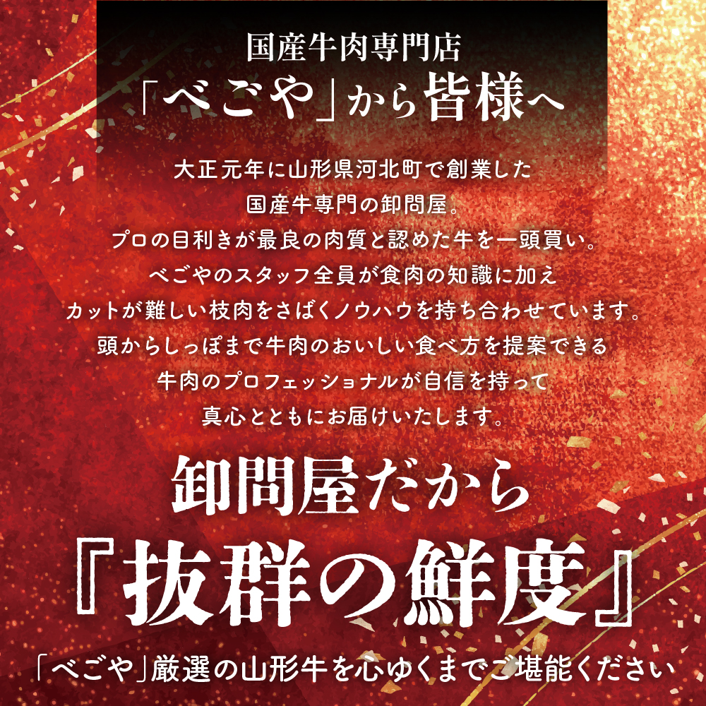 5等級！厳選 山形牛 すき焼き用 約１kg ＜モモ・肩 部位おまかせ＞ （約500g×2パック）