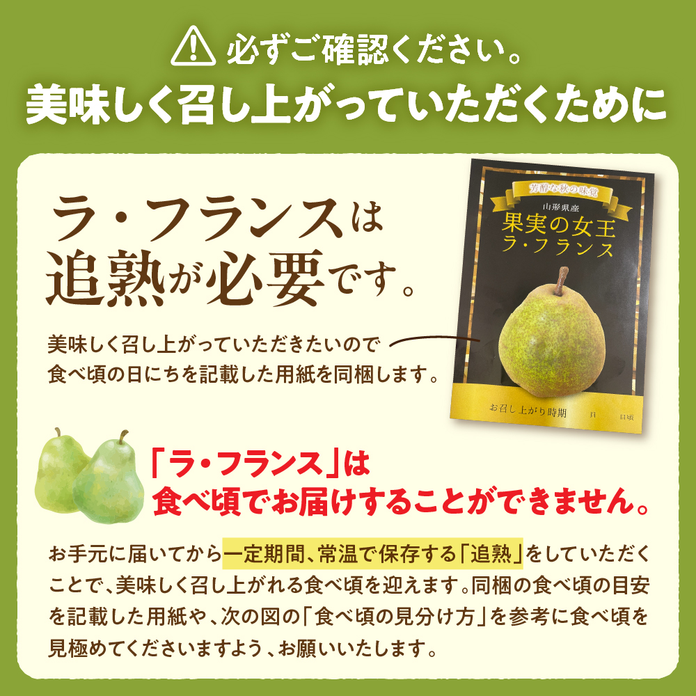 【令和8年産】食べ頃がわかる！ 洋梨「ラ・フランス」 特秀 約5kg 山形県河北町産 【河北町観光物産協会】　ka002-003-r8