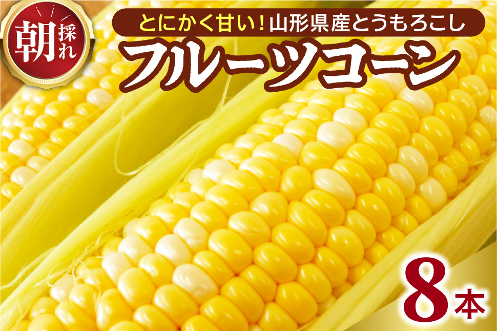 【令和8年産】とにかく甘い、朝採りとうもろこし「フルーツコーン」 8本 【かほくらし社】 ka019-014-8-r8