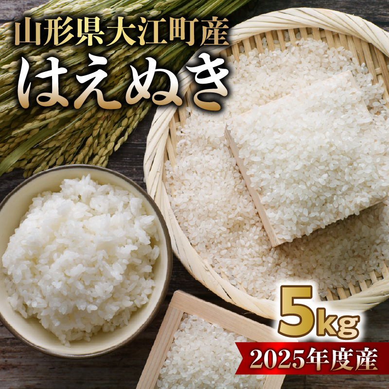 山形県大江町産 はえぬき5kg【2025年度産米】