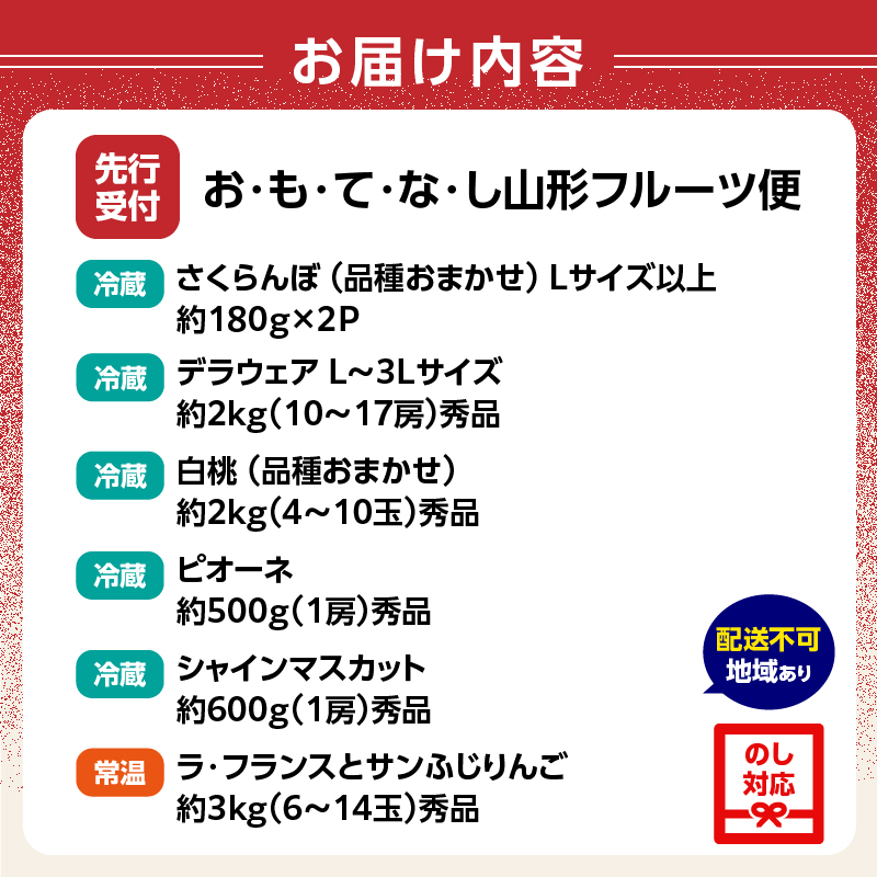 ≪先行受付≫ お・も・て・な・し山形フルーツ便【定期便全６回】
