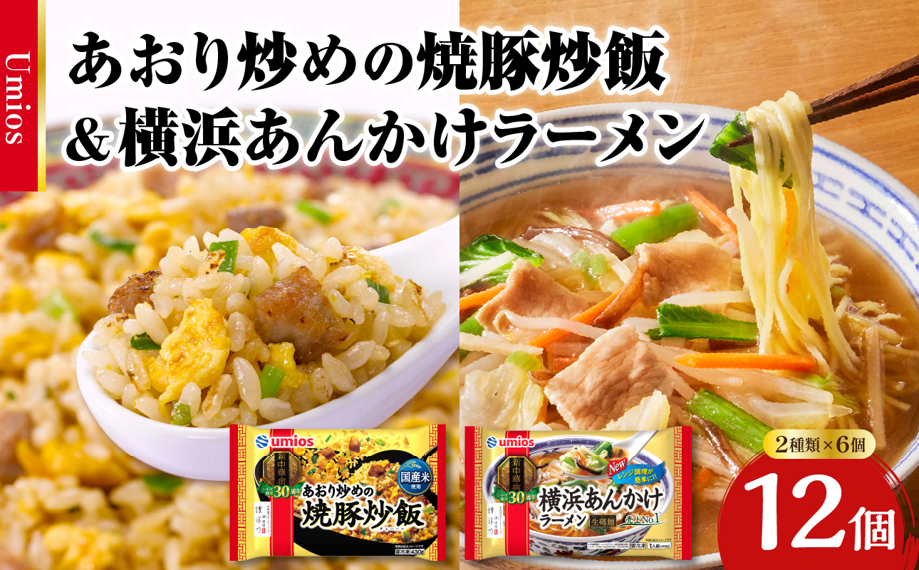 Umios 冷凍食品 あおり炒めの焼豚炒飯＆横浜あんかけラーメン詰合せセット