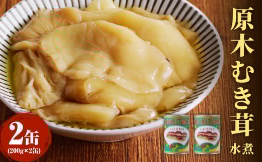大江町柳川産 原木むき茸水煮200g×2缶（固形量）
