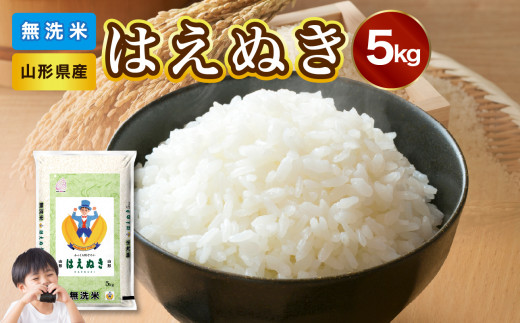 山形県産 無洗米 はえぬき 5kg【山形県産 BG精米製法】【2025年度産米】