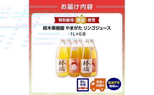 やまがた リンゴジュース1L×6本