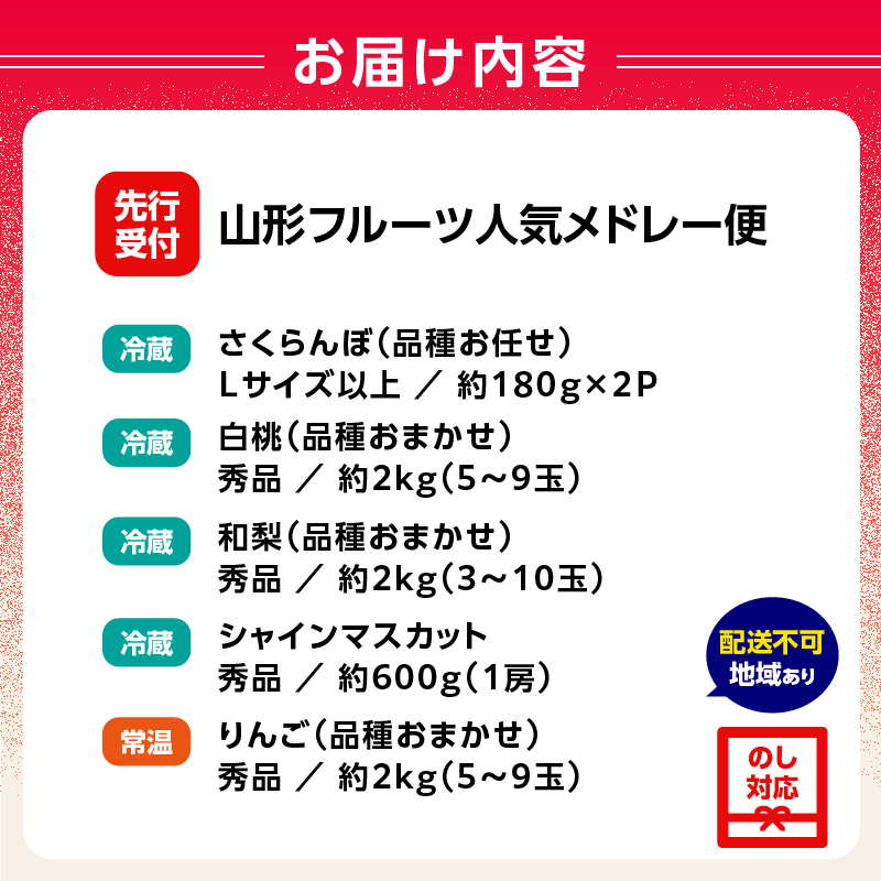 060-T11 山形フルーツ人気メドレー便【定期便全5回】