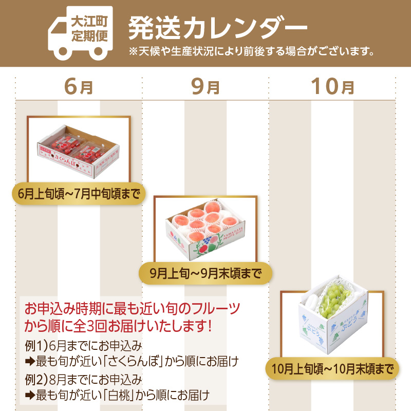 【発送月固定】山形旬彩！こだわりフルーツ定期便全３回Ｂ