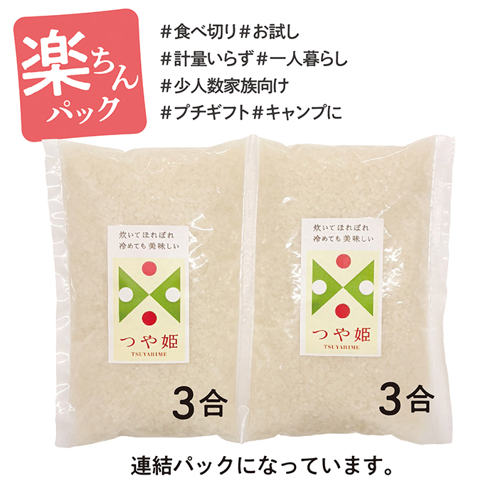 令和7年産 山形県産 つや姫 楽ちんパック 3合×20袋 計9kg