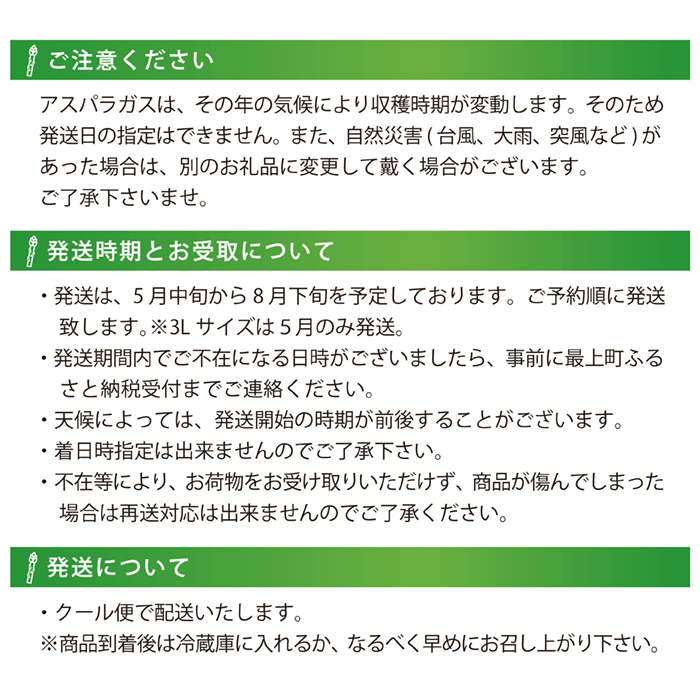 【令和8年産予約】最上町特産グリーンアスパラ2Lサイズ1kg