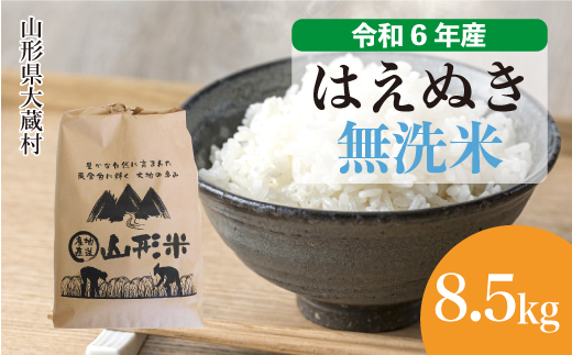 ◇令和6年産 先行受付◇ ＜令和6年10月中旬お届け＞ 大蔵村 はえぬき ＜無洗米＞ 8.5kg（8.5kg×1袋）