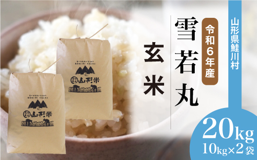 ＜令和6年産米＞令和7年5月上旬発送　雪若丸 【玄米】 20kg （10kg×2袋） 鮭川村