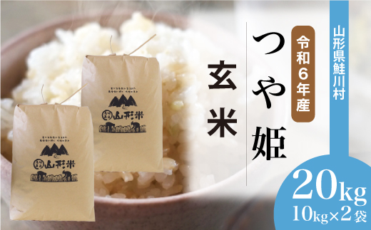 ＜令和6年産米＞令和6年11月下旬発送　特別栽培米 つや姫 【玄米】 20kg （10kg×2袋） 鮭川村