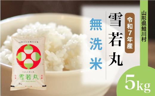 ＜令和7年産米＞ 令和8年5月下旬発送　雪若丸 【無洗米】 5kg （5kg×1袋） 鮭川村