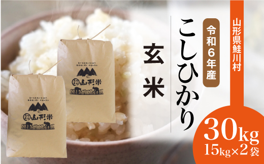 ＜令和6年産米＞約2週間でお届け　コシヒカリ 【玄米】 30kg （15kg×2袋） 鮭川村