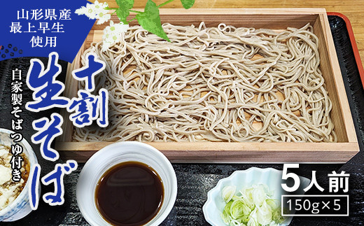 十割生そば 5人前 （東北・北陸・関東・東海・関西地方のみ配送可）  F7W-0019