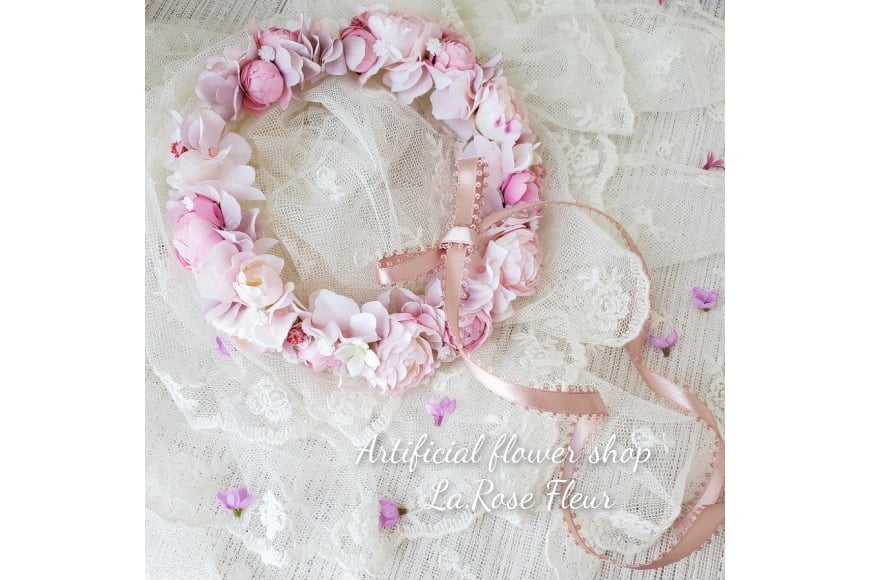 フラワーアレンジメント 花かんむり 1個 新生児 お子様 ペット 用 [La.Rose Fleur 山形県 高畠町 tk06ayt140019] 花 はな 造花 リース フラワー アレンジメント インテリア アクセサリー コスチューム 記念写真 ハンドメイド