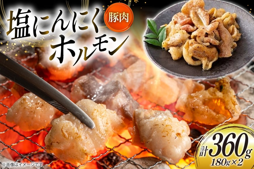 豚肉 ホルモン 塩にんにくホルモン 180g 2p 計360g [りんご苑 山形県 高畠町 tk06ays660006] 焼肉 やきにく 国産 豚 味付き 辛みそ 味噌 小分け 簡単 手軽 調理 おかず 冷凍