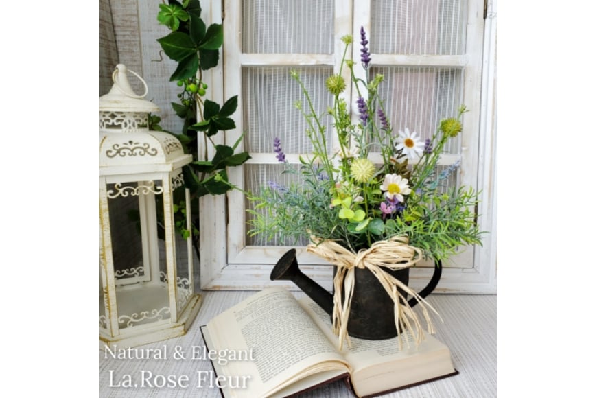 フラワーアレンジメント ラベンダー ポット 1個 [La.Rose Fleur 山形県 高畠町 tk06ayt140015] 花 はな 造花 フラワー アレンジメント インテリア 飾付 ハンドメイド