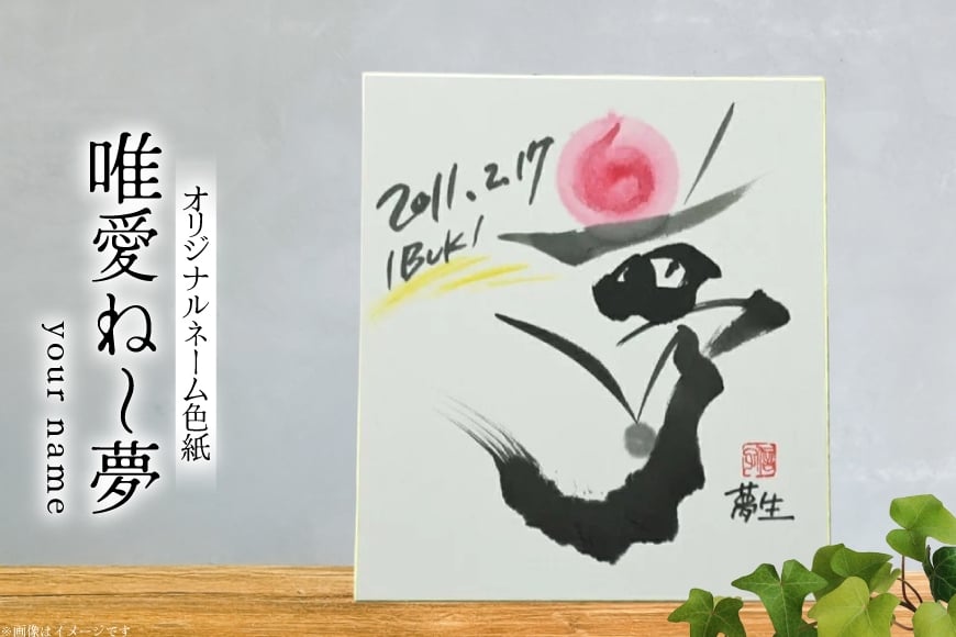 色紙 オリジナル ネーム色紙 唯愛 ね〜夢(your name) [彩墨花〈saiboku-ka〉 山形県 高畠町 tk06ayt360001] 名前 アート 創作 作品 書道