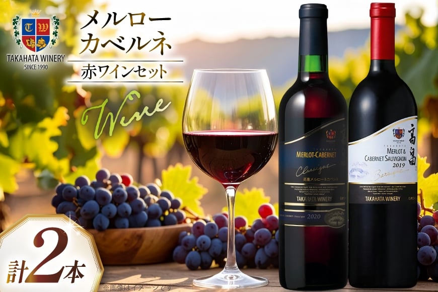 赤ワイン メルロー カベルネ  計2本 セット [高畠ワイナリー 山形県 高畠町 tk06ays730024] 飲み比べ 赤ワイン 酒 お酒 赤