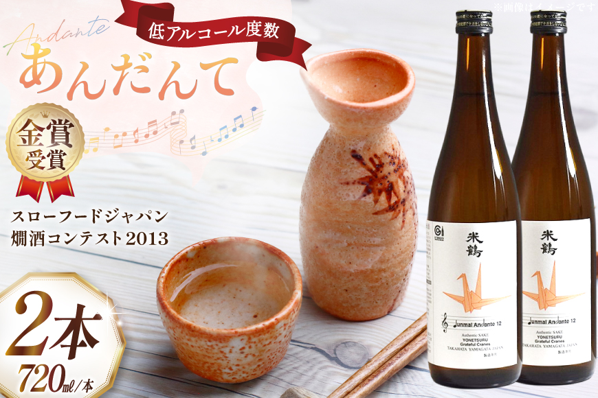 日本酒 純米あんだんて 720ml 2本 セット [米鶴酒造 山形県 高畠町 tk06ays710014] 酒 お酒 米 旨口 720 晩酌 淡麗 すっきり