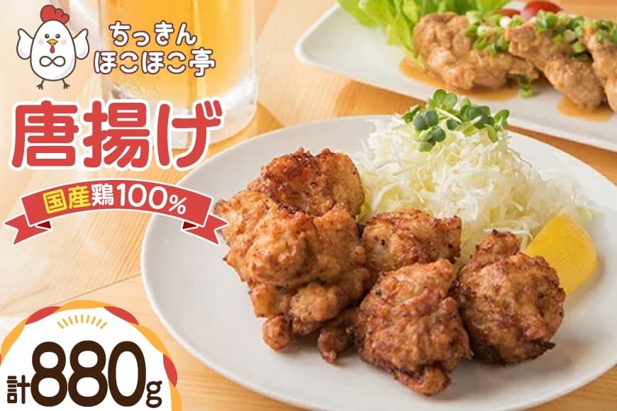 【国産鶏100％使用】 唐揚げ 冷凍 鶏もも 880g [ちっきんほこほこ亭 山形県 高畠町 tk06ayt310000] からあげ から揚げ しょうゆ レンジ 惣菜 お惣菜 国産 鶏肉 鶏 もも肉 簡単調理 お弁当 おかず