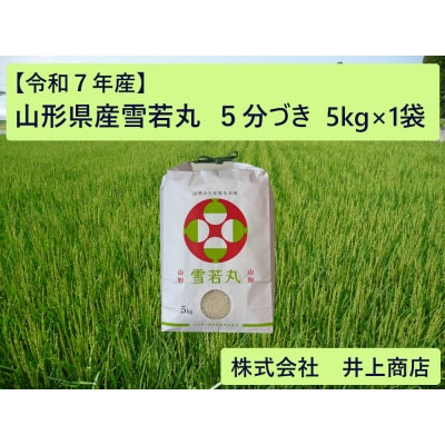 令和7年産山形県産雪若丸　5分づき5kg×1袋【1728611】