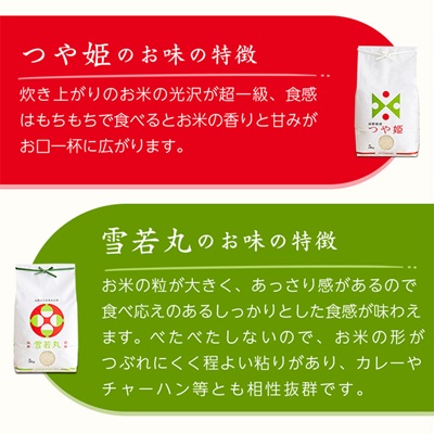 令和7年産　山形県産　つや姫・雪若丸　計10kg【1144536】