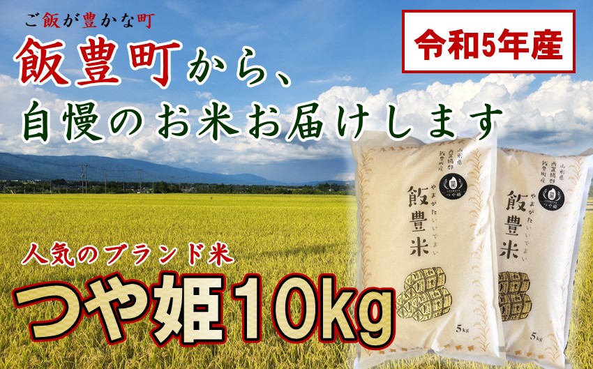 山形県の人気ブランド米　つや姫　白米10kg（令和5年飯豊町産）