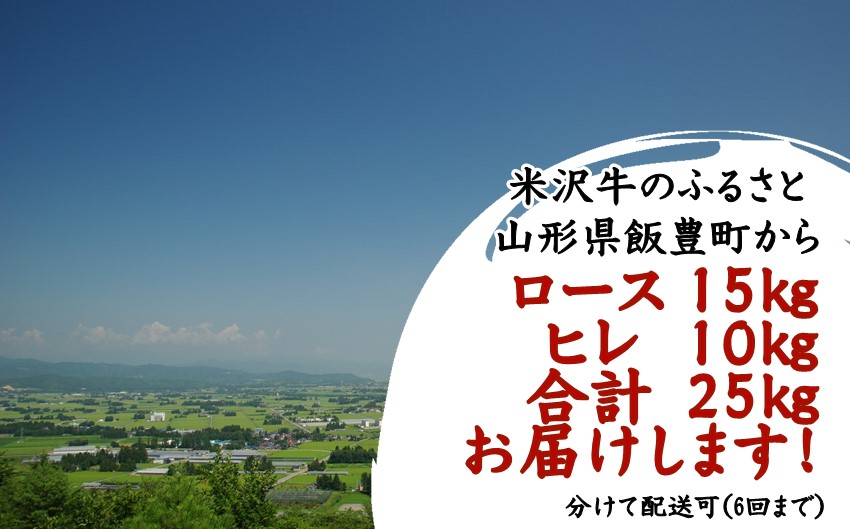 人気のブランド和牛　米沢牛「極上」セット【冷蔵便】サーロイン・ヒレ肉合計25kg