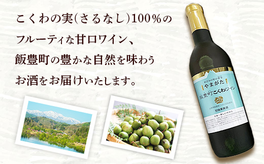 やまがた 飯豊町こくわワイン 2本 - 金賞受賞 お酒 甘口 フルーティ さるなし 720ml 贈答 プレゼント 贈り物 お取り寄せ おすすめ 送料無料 山形県 飯豊町