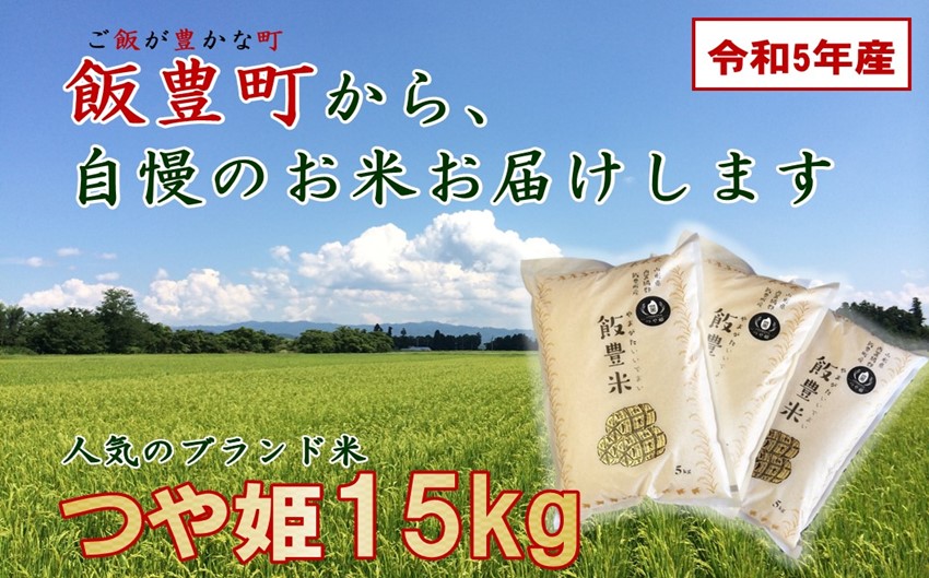 山形県の人気ブランド米 　つや姫　白米15kg（令和5年飯豊町産）　 