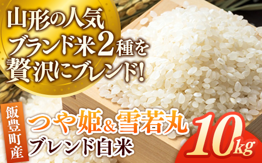 つや姫・雪若丸ブレンド白米 10kg おこめ ブレンド米 複数原料米 白米 米 ごはん 品種 銘柄 ブランド米 おすすめ 送料無料 山形県 飯豊町