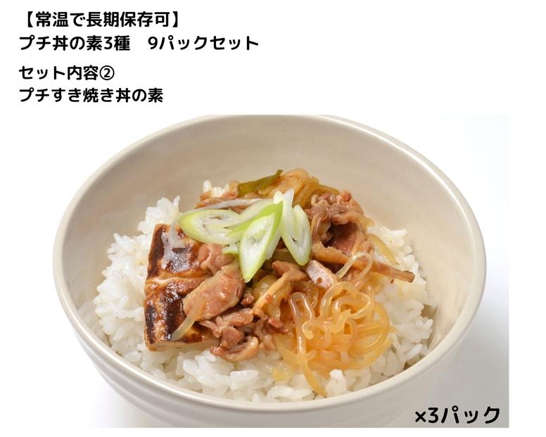 【常温で長期保存可】 プチ丼の素3種  9パックセット