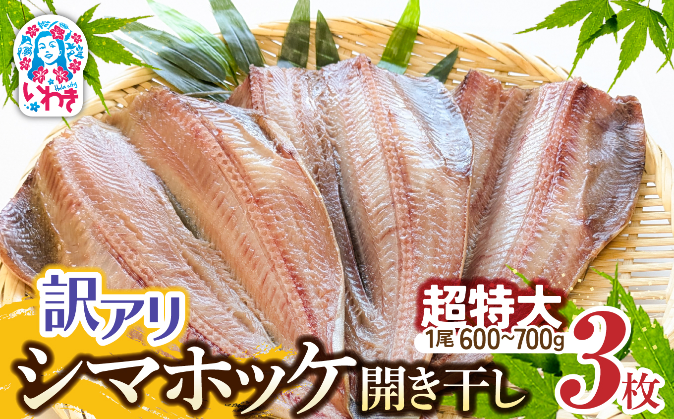 訳あり シマホッケ 開き干し 計 約1.8kg  ～ 2.1kg（600g ～ 700ｇ×3パック） ほっけ 縞ホッケ 干物 魚 魚介 冷凍 おかず つまみ 肉厚